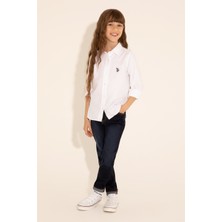 U.S. Polo Assn. Kız Çocuk Beyaz Gömlek Desenli 50289206-VR013
