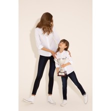 U.S. Polo Assn. Kız Çocuk Beyaz Gömlek Desenli 50289206-VR013