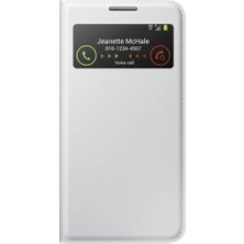 I9500 Galaxy S4 Kılıf Orjinal S-View Cover (Deri) - Beyaz EF-MI950B