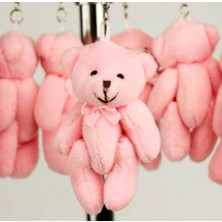 Lambbos Hareketli Peluş Ayıcık Anahtarlık Pembe