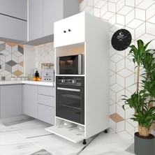 Kenz Life Kenzlife Halide Fırın Dolabı 162 cm Mutfak İçin 4 Kapaklı Ayaklı 60 cm Genişlik 56 cm Derinlik