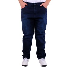 ModeXL Büyük Beden Erkek Klasik Kot Pantolon Mark 21920D Lacivert %97 Pamuk Rahat Kalıp