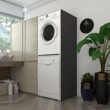 Kenzlife çamaşır-bulaşık makinesi dolabı katinka gri 180*70*60 banyo çift katlı kapaksız arkalıksız