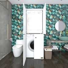 Kenzlife  çamaşır-kurutma makinesi dolabı kapaklı jelena byz 180x70x60 banyo çift katlı