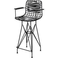Knsz orta boy tel bar sandalyesi 1 li mağrur syhbonar kolçaklı sırt minderli 65 cm oturma yüksekliği mutfak bahçe cafe ofis