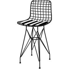 Knsz ufak boy tel bar sandalyesi 1 li uslu syhtuan 55 cm oturma yüksekliği mutfak bahçe cafe ofis