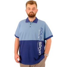 ModeXL  Büyük Beden Erkek Polo Yaka T-Shirt Polo Sport U24323 Indigo