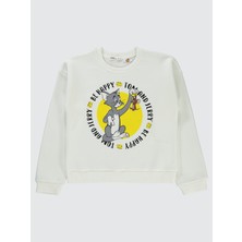 Tom And Jerry Kız Çocuk Sweatshirt 10-13 Yaş Ekru