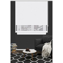 Noveva Home Stor Perde Lazer Kesim 117 Beyaz Mutfak Balkon Çocuk Odası Yatak Odası Salon Perdesi
