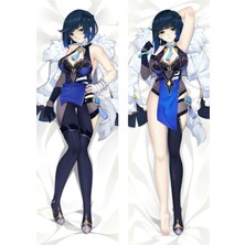 Genshin - Yelan Desenli Çift Yön Baskılı Sarılma Yastığı Kılıfı