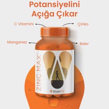 Wiserlife ZinCMax Çinko, Bakır, Manganez ve Vitamin C içeren Takviye Edici Gıda 30 Kapsül