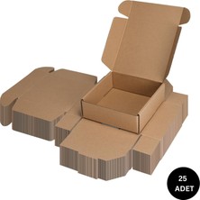 Roco Paper Co. Kilitli e-Ticaret Hediye Kutusu, Kraft Karton Kargo Paketleme Kutusu, 25 Adet, 10X10X3 cm