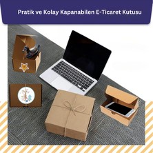 Roco Paper Co. Kilitli E-Ticaret Hediye Kutusu, Kraft Karton Kargo Paketleme Kutusu, 25 Adet, 17X12X7.5 cm