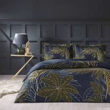 Taç yeni sezon çift kişilik saten nevresim takımı marielle lacivert