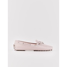 Cabani Hakiki Deri Pudra Kadın Loafer
