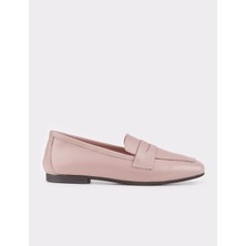 Cabani Hakiki Deri Pembe Loafer Kadın Ayakkabı