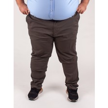 Büyük Beden Erkek Koyu Bej Pantolon