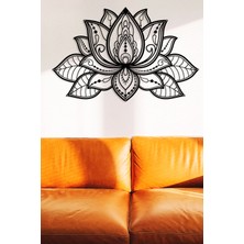 Artroya 3D Lotus Metal Duvar Tablosu - Ev Duvar Dekorasyonu - 68 x 44 cm -Siyah - ARTS-335SİYAH