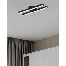 Hegza Lighting Mellizo (Siyah Kasa, Beyaz Işık) Ledli Modern Plafonyer LED Avize, Salon, Mutfak, Oturma Odası