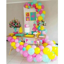 Party Boom Flamingo Tema Konsept Uyumlu Balon Zinciri Seti