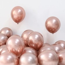 Party Boom Krom Rose Gold Balon 12 Inç 30 cm 5 Adet