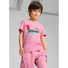 Puma Desenli Pembe Kız Çocuk T-Shirt 62737648-PUMA x Trolls Tee