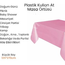 Party Boom Plastik Kullan At Gri Renk Masa Örtüsü 120X180 Küçük Boy