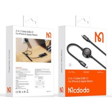 Mcdodo CA-2580 60W 1 Type-C ve 1 Watch Kablosuz Şarj Kablosu Siyah