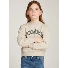 Tommy Hilfiger Baskılı Kız Çocuk Bej Sweatshırt KG0KG08187ADZ