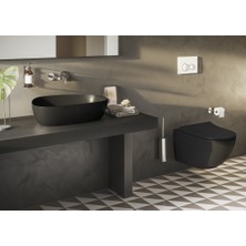 VitrA Outline 5991B483-0016 Asimetrik Lavabo, VitrA Clean, 56 cm, Mat Siyah