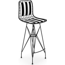 Knsz kafes tel bar sandalyesi 1 li zengin syhtuan sırt minderli 75 cm oturma yüksekliği ofis cafe bahçe mutfak