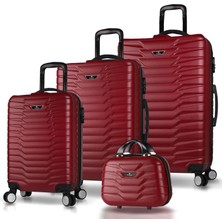 My Valice Croc Abs Kabin Orta Büyük ve Makyaj Boy Bordo 4'lü Travel Valiz Seti
