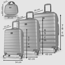 My Valice Colors Abs Kabin Orta Büyük ve Makyaj Boy Mürdüm 4'lü Travel Valiz Seti