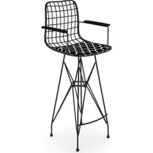 Knsz kafes tel bar sandalyesi 1 li zengin syhviona kolçaklı 75 cm oturma yüksekliği ofis cafe bahçe mutfak