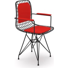 Knsz kafes tel sandalyesi 1 li mazlum syhkrm kolçaklı sırt minderli ofis cafe bahçe mutfak