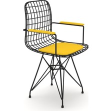 Knsz kafes tel sandalyesi 1 li mazlum syhsrı kolçaklı ofis cafe bahçe mutfak