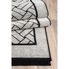 Sere Serpe Kaymaz Taban Yıkanabilir Oturma Odası Salon Çocuk Odası Mutfak Chenille Kilim 286 Beyaz