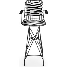 Knsz kafes tel bar sandalyesi 1 li zengin syhbonar kolçaklı sırt minderli 75 cm oturma yüksekliği ofis cafe bahçe mutfak