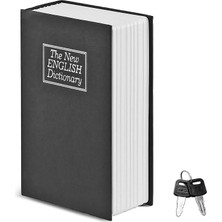 Kitap Görünümlü Altın Saklama Anahtarlı Çelik Mini Kasa Müchevher Kutusu Kilitli Kasa Kumbara