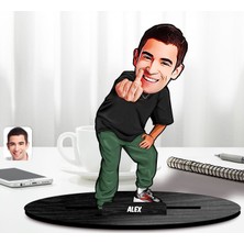 Bk Gift Kişiye Özel Orta Parmak Karikatürlü Ahşap Biblo-3, Arkadaşa Hediye, Sevgiliye Hediye