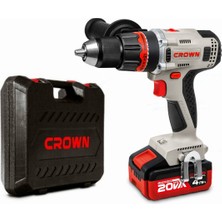 Crown Çift Vitesli Akülü Vidalama 20 V -4 Ah CT21090HMX-4 Bmc - Bakır Sargılı Kömürsüz Motorlu Çift Akülü Şarjlı Matkap