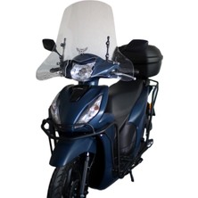 GTEM Abv Honda Dio El Korumalı + Jupiter 125  Şeffaf Tur Camı 59X72.5 cm (21-24) + Bağlantı Ekipmanı