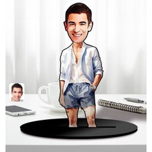 Bk Gift Kişiye Özel Erkek Karikatürlü Ahşap Biblo-24, Arkadaşa Hediye, Sevgiliye Hediye