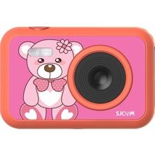 SJCAM FunCam Çocuk Kamerası FullHD 1080p 12MP 2.0” Ekran 650mAh Fotoğraf Makinesi Ayı Desenli Kırmızı
