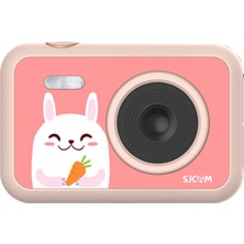 SJCAM FunCam Çocuk Kamerası FullHD 1080p 12MP 2.0” Ekran 650mAh Fotoğraf Makinesi Tavşan Desenli Pembe