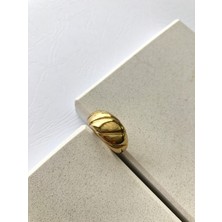 Atelier Deep Premium Retro Kruvasan Ayarlanabilir Gold Yüzük DRN20008