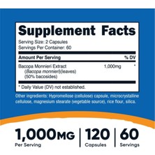 Nutricost Bacopa Monnieri 1000 mg - 120 Capsul - 60 Servings