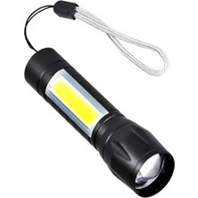 Gaman Cob LED El Feneri Metal Kasa Şarjlı Kamp-Doğa Yürüyüşü 3 Fonksiyonlu Suya Dayanıklı El Feneri