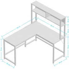 Deconode Cornermaster Raflı L Köşe Çalışma Masası