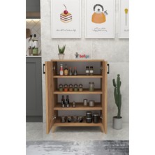 Bofigo 4 Raflı Çok Amaçlı Dolap Çok Amaçlı Mutfak Dolabı Banyo Dolabı Ceren Çam